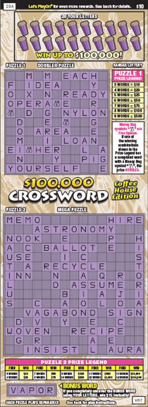 $100,000 CROSSWORD Ticket Art