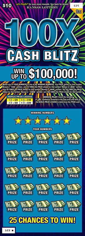 100X CASH BLITZ Ticket Art