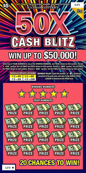 50X CASH BLITZ Ticket Art