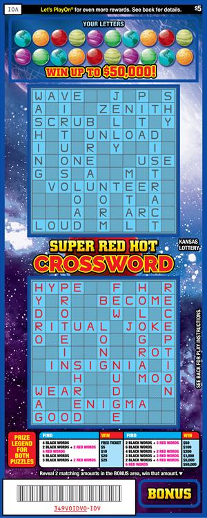 SUPER RED HOT CROSSWORD Ticket Art